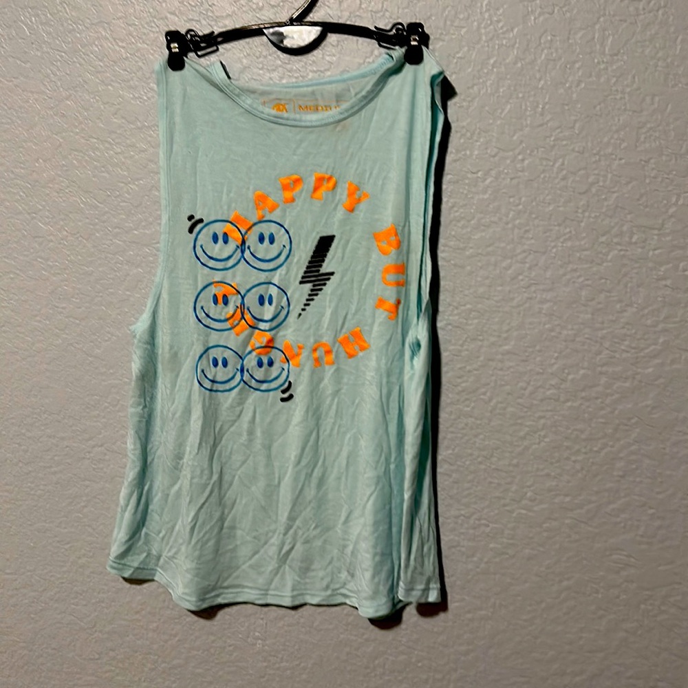 Noah Olson happy but hungry womens tank CrossFit